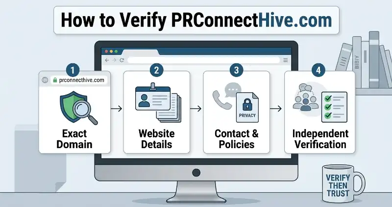 How to verify PRConnectHive.com website information